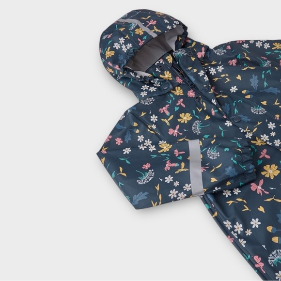 Reima Vatten Blue Floral Raincoat - Picture 2 of 9